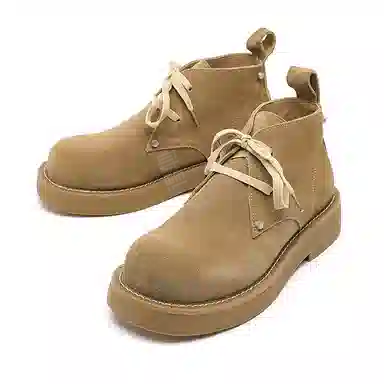 品乙 工装厚底百搭 时尚舒适 短筒 马丁靴 男款 黄色