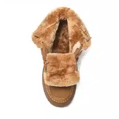 真恩 牛反绒 保暖增高 抗寒舒适 短筒 雪地靴 男款