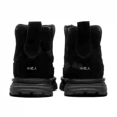 小红人 牛反绒 保暖减震防滑 舒适百搭 短筒 雪地靴 男款 黑色