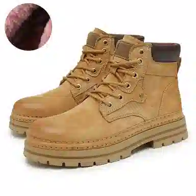 袋鼠头 头层猪皮 经典简约 个性百搭时尚 短筒 马丁靴 男女同款