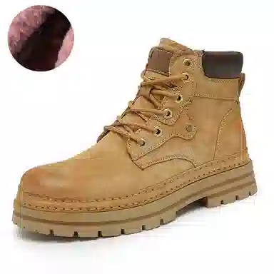 袋鼠头 头层猪皮 经典简约 个性百搭时尚 短筒 马丁靴 男女同款