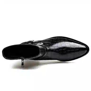 罗蒙 舒适百搭 鳄鱼纹压花 短靴 男款 黑色