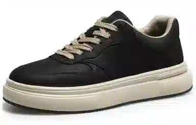 德赛 头层牛皮 空军一号 通勤百搭 复古休闲 学生穿搭 厚底增高 时尚简约 防滑耐磨 低帮 板鞋 男款