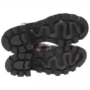 Gucci Round Toe Lace-Up Boots White Red Blue