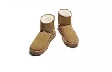 森达 牛剖层革 耐磨 舒适绒毛户外休闲通勤百搭 短筒 雪地靴 男款