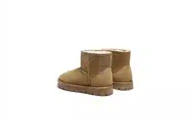 森达 牛剖层革 耐磨 舒适绒毛户外休闲通勤百搭 短筒 雪地靴 男款