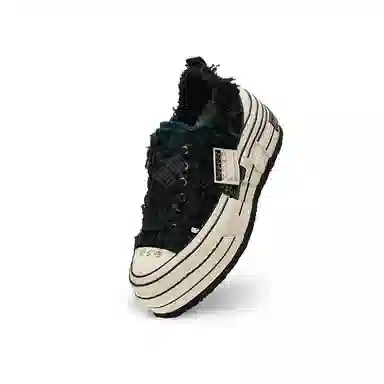 xVESSEL Low Canvas Sneakers Black Cream