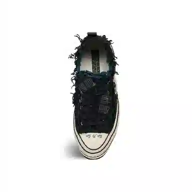 xVESSEL Low Canvas Sneakers Black Cream