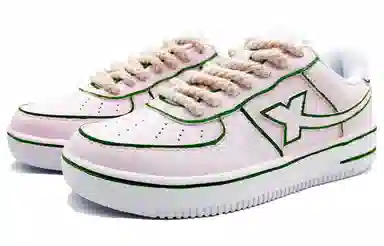 【定制球鞋】特步 空军一号 草莓软糖 喷涂手绘 简约舒适 潮流百搭 防滑耐磨 低帮 板鞋 男女同款 粉色