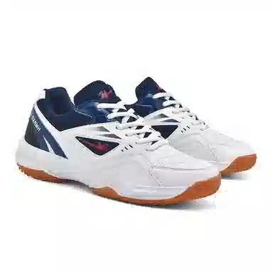 双星 橡胶底 专业训练 轻便缓震 防滑耐磨  低帮 羽毛球鞋 男款 白蓝