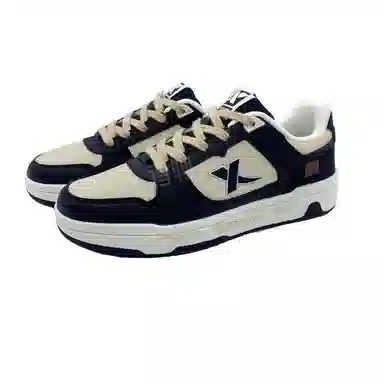 【定制球鞋】特步 舒适百搭 时尚潮流 防滑耐磨轻便 低帮 板鞋 男款 黑黄