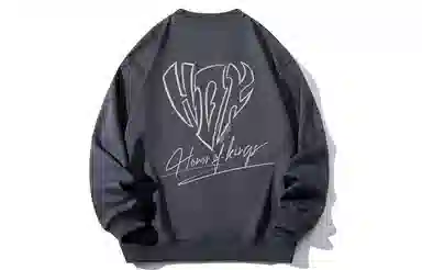 王者荣耀 设计感钻石形英文字母美式高街落肩款宽松舒适透气帅帅青少年无性别百搭时尚潮流圆领卫衣 标语款 男女同款