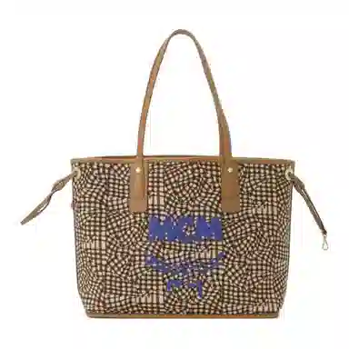MCM Liz Visetos Tote Bag Medium Cognac
