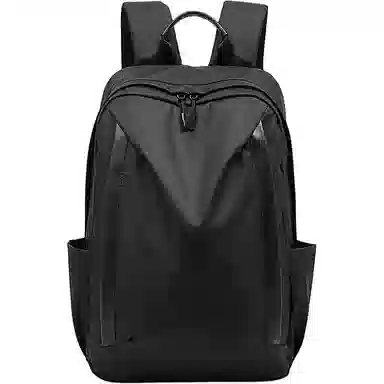 老人头 通勤商务时尚潮流百搭 织物 双肩包 常规 男女同款情侣款 黑色