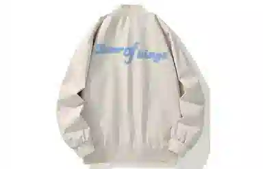 王者荣耀 美式复古学院风字母印花图案拼接撞色落肩长袖棒球领宽松休闲外套飞行夹克衫 标语款 男女同款