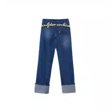 SCULPTOR Applique Roll-Up Denim Brushed Indigo