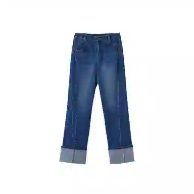 SCULPTOR Applique Roll-Up Denim Brushed Indigo