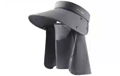 优幽兰 百搭休闲环绕式显脸小太阳帽时尚个性防紫外线遮脸大帽檐空顶口罩面罩帽子一体护颈骑车遮阳帽 聚酯纤维 防晒帽 女款