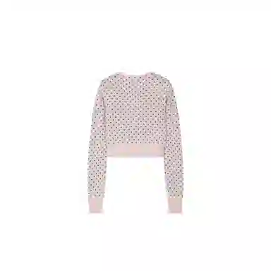 SCULPTOR Polka Dot Cardigan Baby PinkBrown