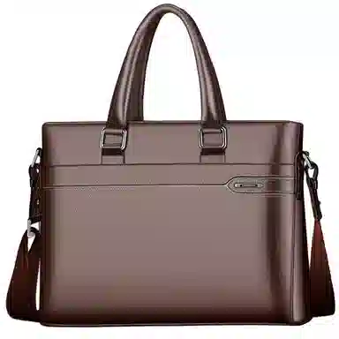 Oldman Head Business Leather Briefcase Black Brown
