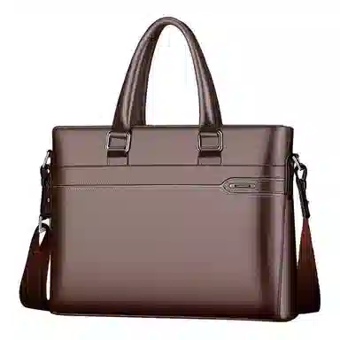 Oldman Head Business Leather Briefcase Black Brown
