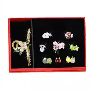 妖娆猫 星期头绳抓夹套装礼盒 合金 发圈/发绳 男女同款情侣款