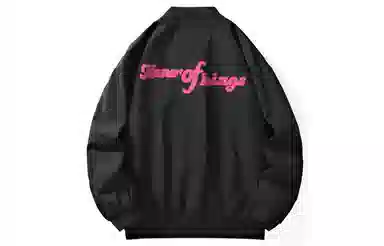 王者荣耀 美式复古学院风字母印花图案拼接撞色落肩长袖棒球领宽松休闲外套飞行夹克衫 标语款 男女同款