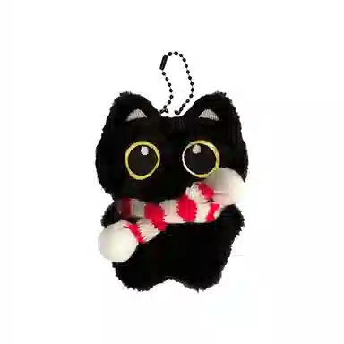 Yijia Love Cute Black Cat Plush Keychain
