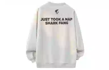 王者荣耀 卡通鲨鱼图案美式高街落肩款宽松舒适透气帅帅青少年无性别百搭时尚潮流圆领卫衣 澜款 男女同款