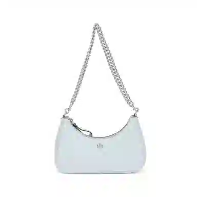 Tory Burch 151 Mercer Moon Bag Small Gray Blue