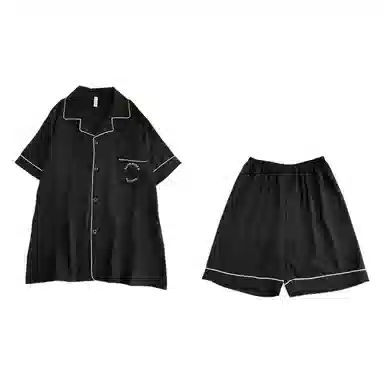 夏芬妍 简约舒适纯色翻领云朵棉短袖短裤家居服柔软休闲可外穿夏季睡衣套装 男款