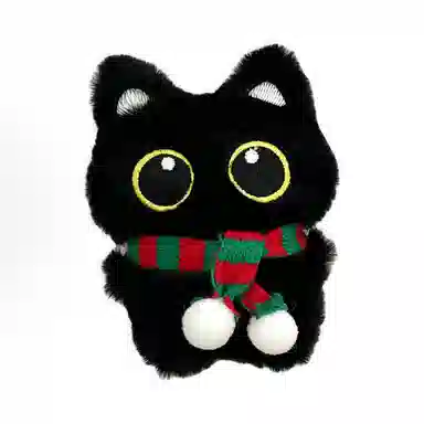 Yijia Love Cute Black Cat Plush Keychain