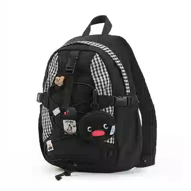VANWALK Pingu Backpack Large Black White Plaid