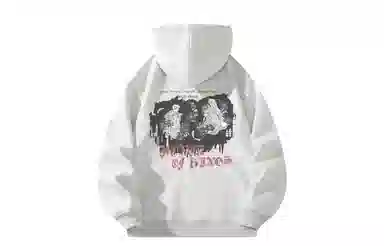 王者荣耀 卡通英雄花卉羽毛城堡字母美式高街落肩款宽松舒适透气帅帅青少年无性别百搭时尚潮流开衫卫衣 孙策大乔挚爱之约款 男女同款