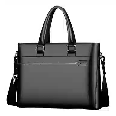 Oldman Head Business Leather Briefcase Black Brown