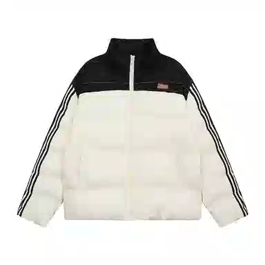 柏黛妃 条纹宽松长袖棉服 女款