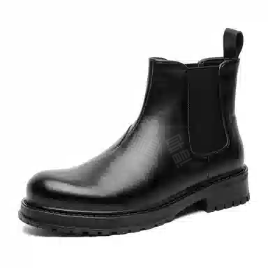 敦奴 皮革 大头英伦复古 显瘦 切尔西靴 男款 黑色