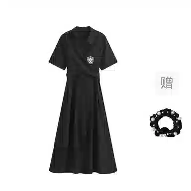 雾闪闪 简约百搭舒适短袖连衣裙 女款