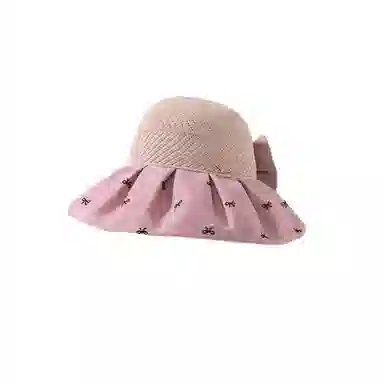 图涂丫 空顶透气蝴蝶结爱心刺绣百搭 涤纶 防晒帽 男女同款情侣款