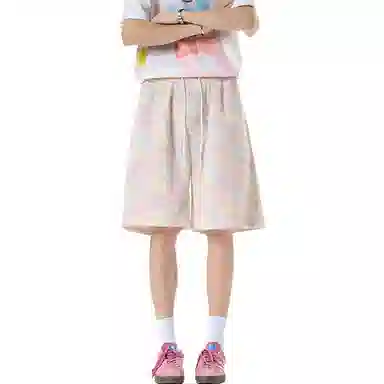拓菲 多巴胺宽松慵懒风直筒透气针织休闲短裤 男女同款