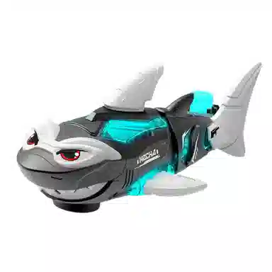 咕轹 电动机械鲨鱼发光带音乐 玩具