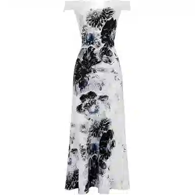 Alexander McQueen Chiaroscuro Jacquard Dress In White
