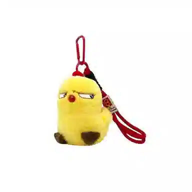 丹琴 搞怪斜眼小黄鸡公仔 丑萌书包背包挂饰玩偶娃娃 毛绒 挂件 男女同款情侣款