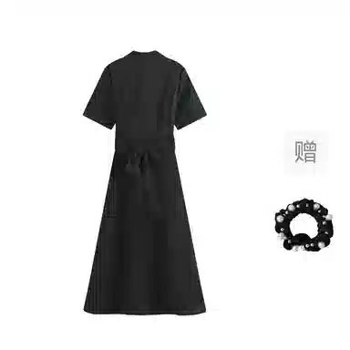 雾闪闪 简约百搭舒适短袖连衣裙 女款