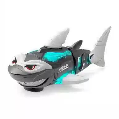 咕轹 电动机械鲨鱼发光带音乐 玩具