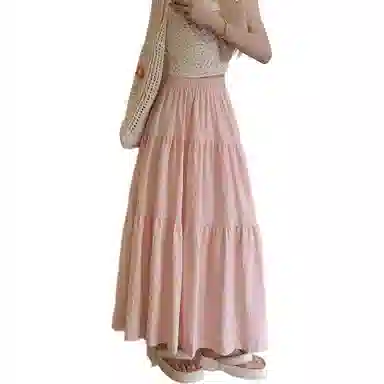 欧迪芬 韩系轻盈垂坠优雅舒适高腰显瘦温柔风休闲长裙 女款