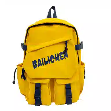 泰格奴 工装机能百搭个性运动街头旅行大容量上课 尼龙 书包双肩包 常规 男女同款情侣款 乳白色/黑色/酒红色/黄色