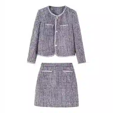 【dme】 圆领上衣中腰半身裙裙装套装 女款 蔷薇紫