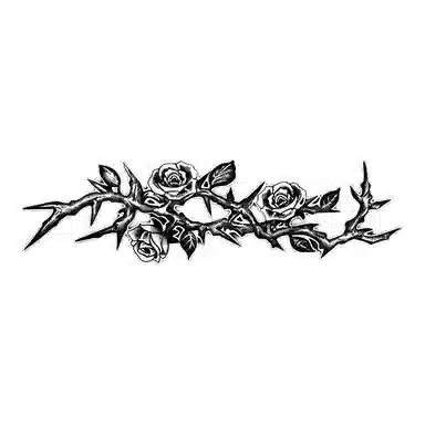 馨枕居  蕾丝蝴蝶手枪刺链草本纹身贴