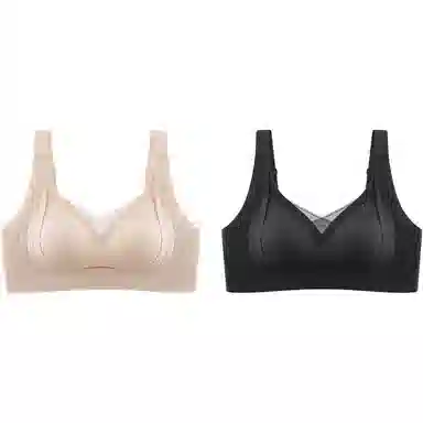 都市丽人 收副乳防下垂聚拢大胸显小乳胶杯调整型无痕文胸 女款 组合装